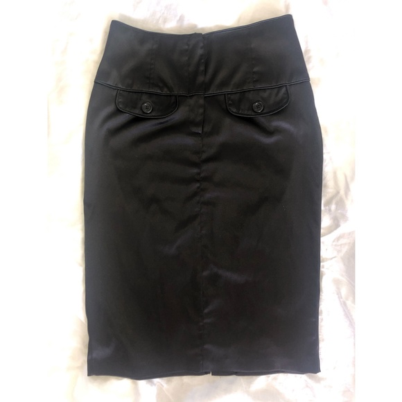 Silk Pencil Skirt with back Slit - Picture 1 of 5